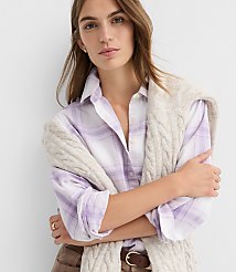 Petite Plaid Flannel Everyday Relaxed Pocket Shirt carousel Product Image 1