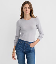 Petite Sweater Knit Long Sleeve Tee carousel Product Image 2