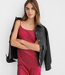 Tall Dotted Satin Strappy Bias Midi Dress carousel Product Image 2