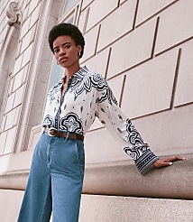 Petite Paisley Everyday Tunic Shirt carousel Product Image 1