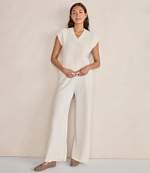 Haven Well Within Organic Cotton Linen Shaker Stitch V-Neck Sweater carousel Product Image 2