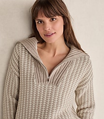 Haven Well Within Cotton Blend Contrast Stitch Half Zip Sweater carousel Product Image 1