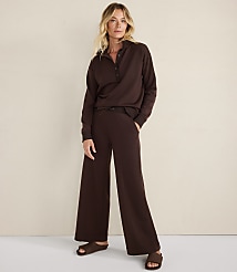 Haven Well Within Fleece Pintuck Cropped Wide Leg Pants carousel Product Image 3