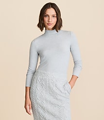 Lou & Grey Heathered Essential Modal Turtleneck Top carousel Product Image 1