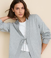 Lou & Grey Heathered Softened Tie Cardigan carousel Product Image 1