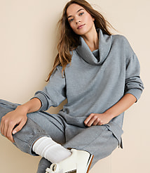 Lou & Grey Heathered Scubasoft Cowl Neck Tunic Top carousel Product Image 1