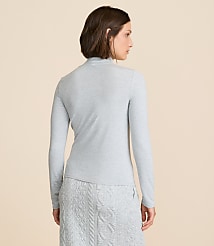 Lou & Grey Heathered Essential Modal Turtleneck Top carousel Product Image 3