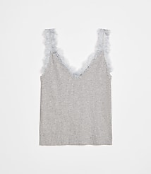 LOFT Versa Lace Trim V-Neck Tank Top carousel Product Image 2