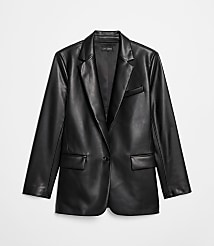 LOFT Versa Faux Leather Relaxed Blazer carousel Product Image 2