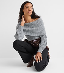 Ribbed Off The Shoulder Sweater carousel Product Image 2