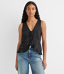 Ruffle Tie Neck Shell carousel Product Image 1