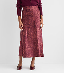 Floral Lace Print Satin Bias Maxi Skirt carousel Product Image 3