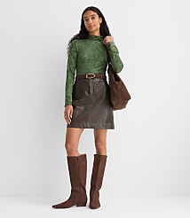 Lace Print Jersey Turtleneck Top carousel Product Image 3