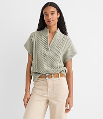 Cable Half Zip Wedge Sweater carousel Product Image 2