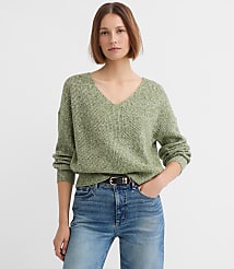 Angled Ribbed V-Neck Sweater carousel Product Image 1