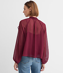 Ruffle Tie Neck Blouse carousel Product Image 3