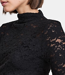 Petite LOFT Versa Lace Elbow Sleeve Turtleneck Top carousel Product Image 4