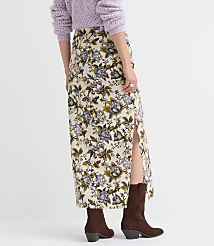 Petite Floral Side Ruched Midi Skirt carousel Product Image 2
