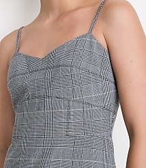 Petite LOFT Versa Seasonless Stretch Strappy Mini Dress in Plaid carousel Product Image 4