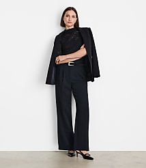 Petite LOFT Versa Lace Elbow Sleeve Turtleneck Top carousel Product Image 1
