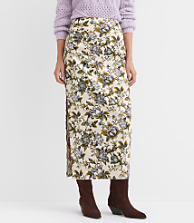 Petite Floral Side Ruched Midi Skirt carousel Product Image 4