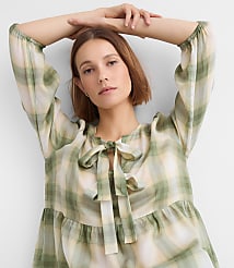Plaid Bow Peplum Top carousel Product Image 1