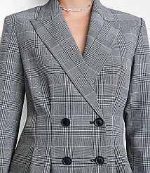 LOFT Versa Plaid Seasonless Stretch Double Breasted Blazer carousel Product Image 4