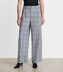 LOFT Versa Seasonless Stretch Double Pleat Wide Leg Pants in Plaid carousel Product Image 3