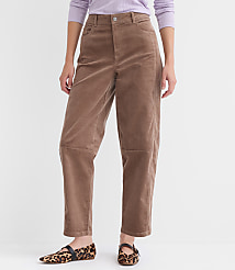 Petite Curvy Barrel Corduroy Pants carousel Product Image 1