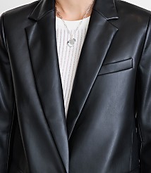 LOFT Versa Faux Leather Relaxed Blazer carousel Product Image 5