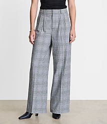 Curvy LOFT Versa Seasonless Stretch Double Pleat Wide Leg Pants in Plaid carousel Product Image 1