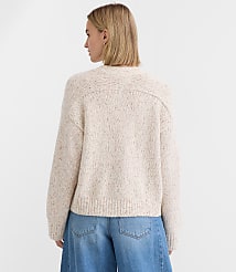 Petite Marled Saddle Sleeve V-Neck Cardigan carousel Product Image 2