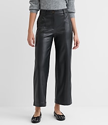 Tall Wide Leg Pants in Faux Leather carousel Product Image 2