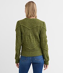 Scalloped Pointelle Puff Sleeve Sweater carousel Product Image 2