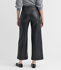 Curvy Wide Leg Pants in Faux Leather carousel Product Image 2