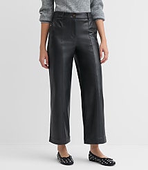 Curvy Wide Leg Pants in Faux Leather carousel Product Image 1