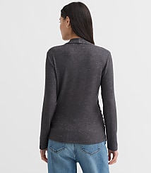 Petite Heathered Button Side Ruched Top carousel Product Image 2
