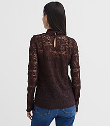 Lace Long Sleeve Turtleneck Top carousel Product Image 3