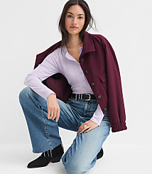Scalloped Pointelle Henley Top carousel Product Image 2