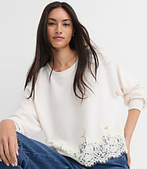 Petite Floral Lace Hem Top carousel Product Image 1