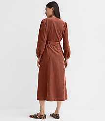 Petite Corduroy Seamed Belted Midi Pocket Dress carousel Product Image 3