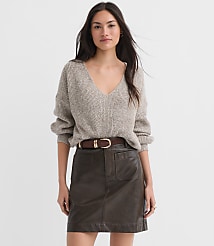 Angled Ribbed V-Neck Sweater carousel Product Image 1