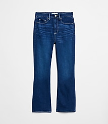 Petite High Rise Kick Crop Jeans in Bright Indigo Wash carousel Product Image 4