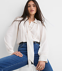 Pleated Bow Blouse carousel Product Image 1