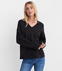 Slouchy V-Neck Sweater carousel Product Image 3