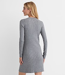 Petite Ribbed Button Pocket Mini Sweater Dress carousel Product Image 2