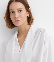 Petite Bow Poplin Tunic Blouse carousel Product Image 4