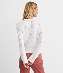 Petite Windowpane Pointelle Cardigan carousel Product Image 3