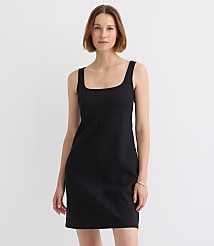 Petite Topstitched Ponte Square Neck Dress carousel Product Image 3