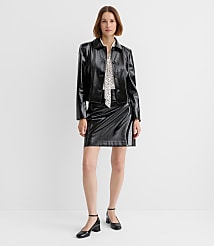 Petite Faux Leather Mini Skirt carousel Product Image 1